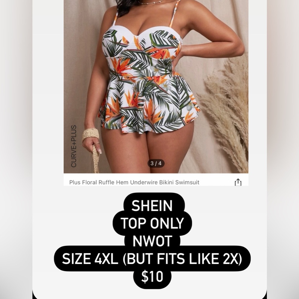 Shein 4X swim tank (top) NWOT